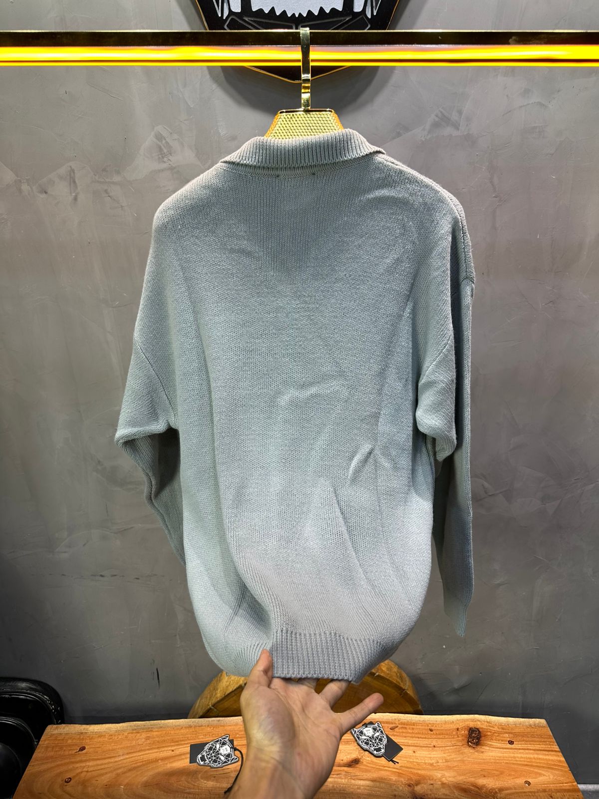 Pull bleu Tricot Polo  2305