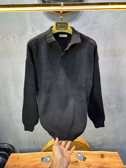 Pull noir Tricot Polo 2305