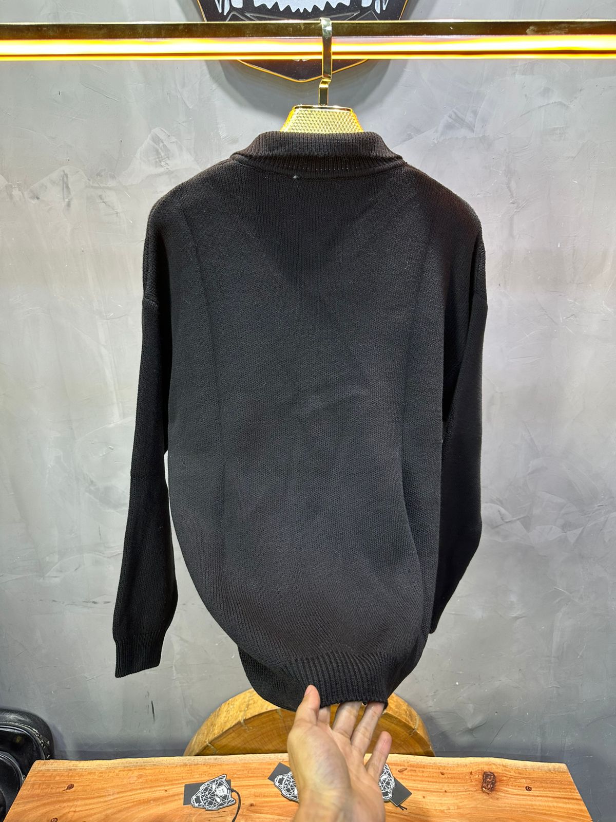 Pull noir Tricot Polo 2305