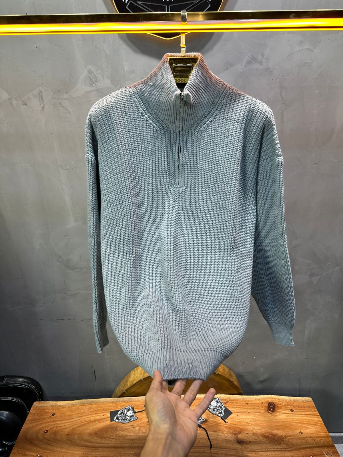 Pull Gris Tricot Épais 1902
