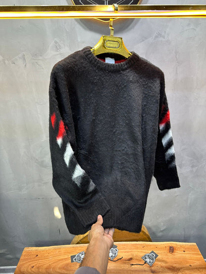 PULL TRICOT NOIR GRAPHIQUE 5108 - ZG PREMIUM