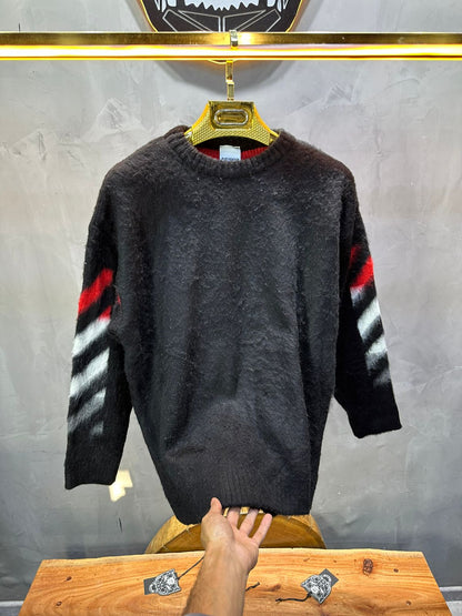 PULL TRICOT NOIR GRAPHIQUE 5108 - ZG PREMIUM