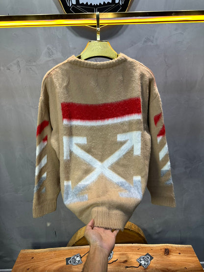 PULL TRICOT BEIGE GRAPHIQUE 5108 - ZG PREMIUM
