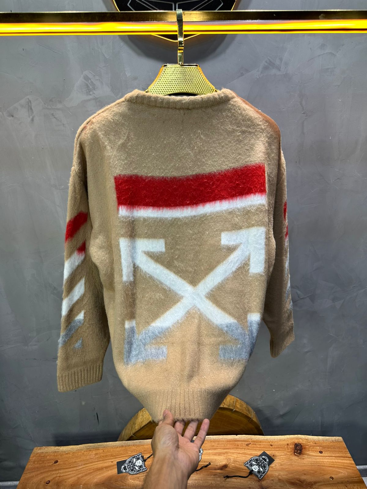 PULL TRICOT BEIGE GRAPHIQUE 5108 - ZG PREMIUM