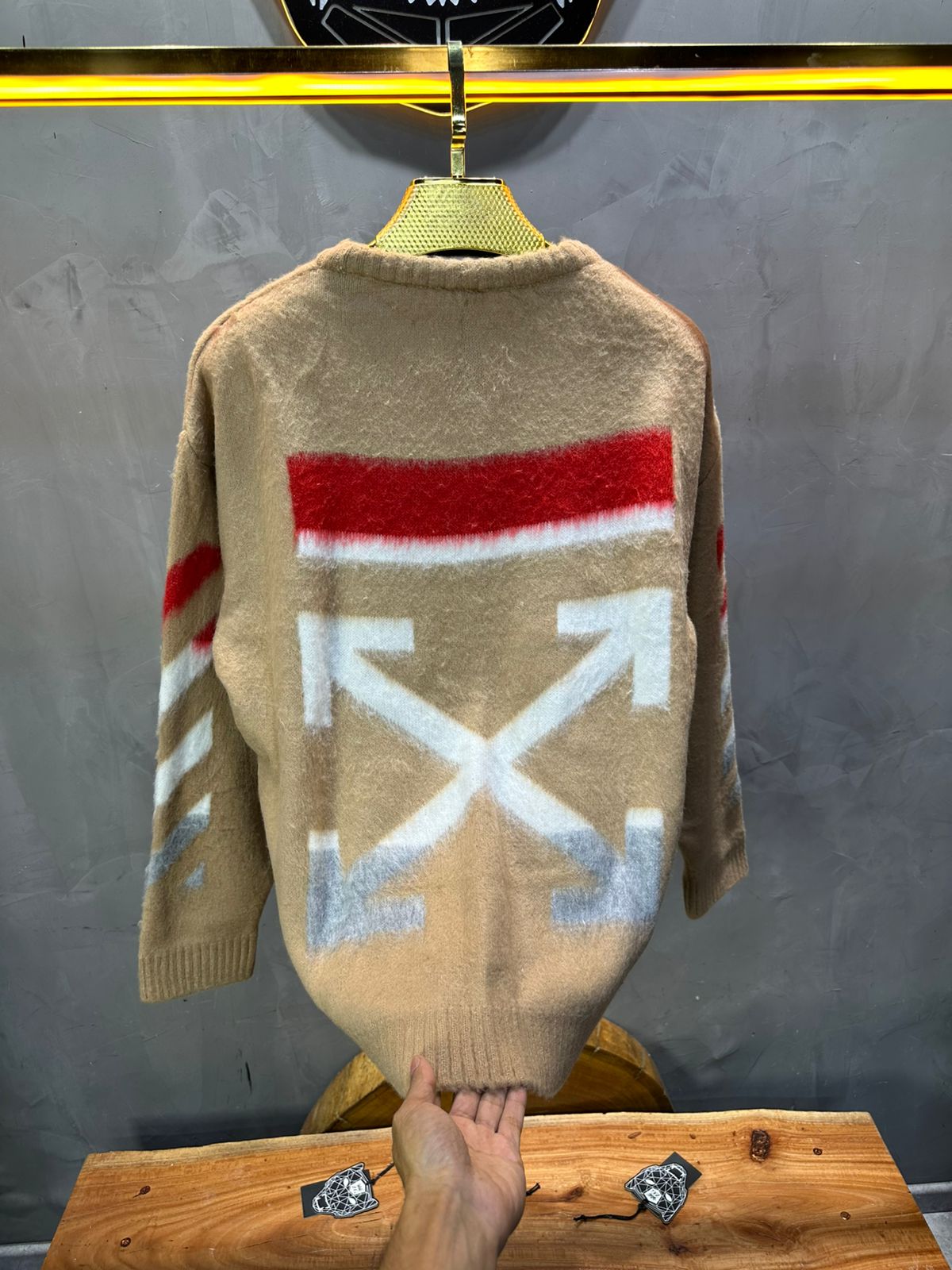 PULL TRICOT BEIGE GRAPHIQUE 5108 - ZG PREMIUM
