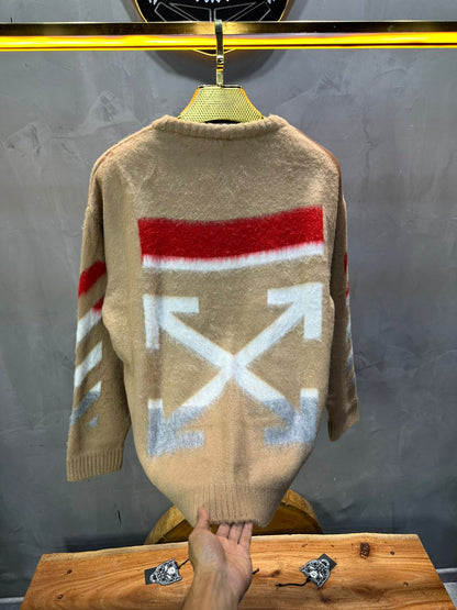 PULL TRICOT BEIGE GRAPHIQUE 5108 - ZG PREMIUM