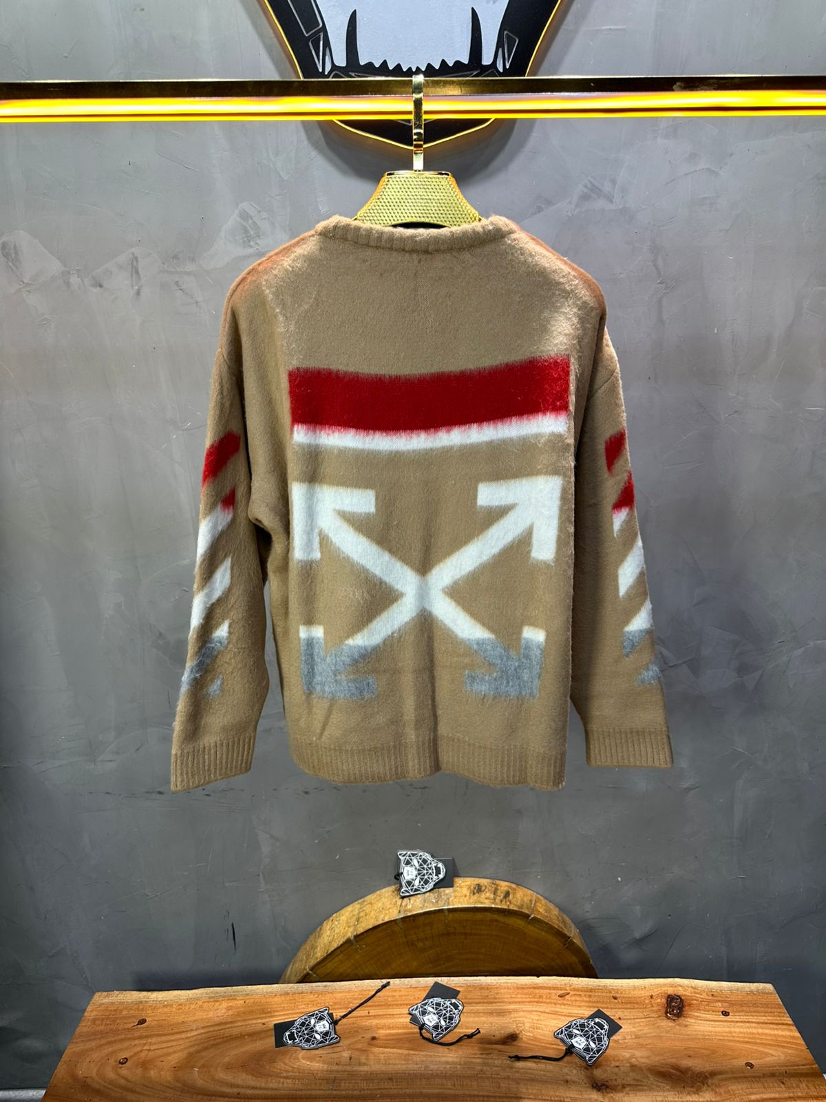 PULL TRICOT BEIGE GRAPHIQUE 5108 - ZG PREMIUM