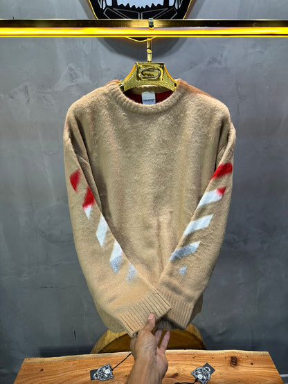PULL TRICOT BEIGE GRAPHIQUE 5108 - ZG PREMIUM