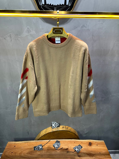 PULL TRICOT BEIGE GRAPHIQUE 5108 - ZG PREMIUM