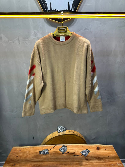 PULL TRICOT BEIGE GRAPHIQUE 5108 - ZG PREMIUM