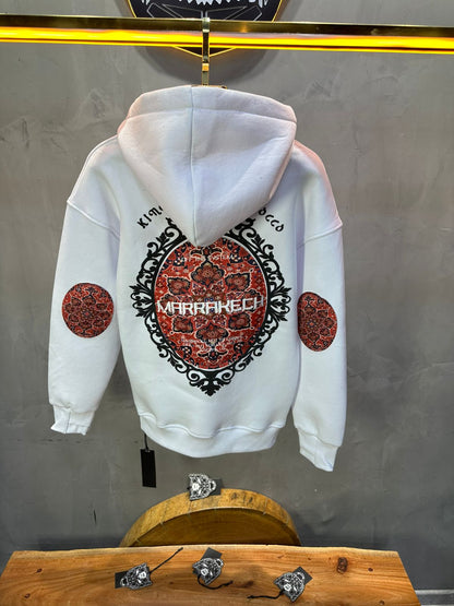 HOODIE BLANC GRAPHIQUE 7861 - ZG PREMIUM