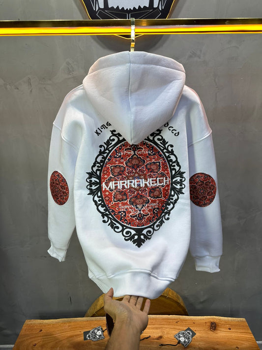 HOODIE BLANC GRAPHIQUE 7861 - ZG PREMIUM