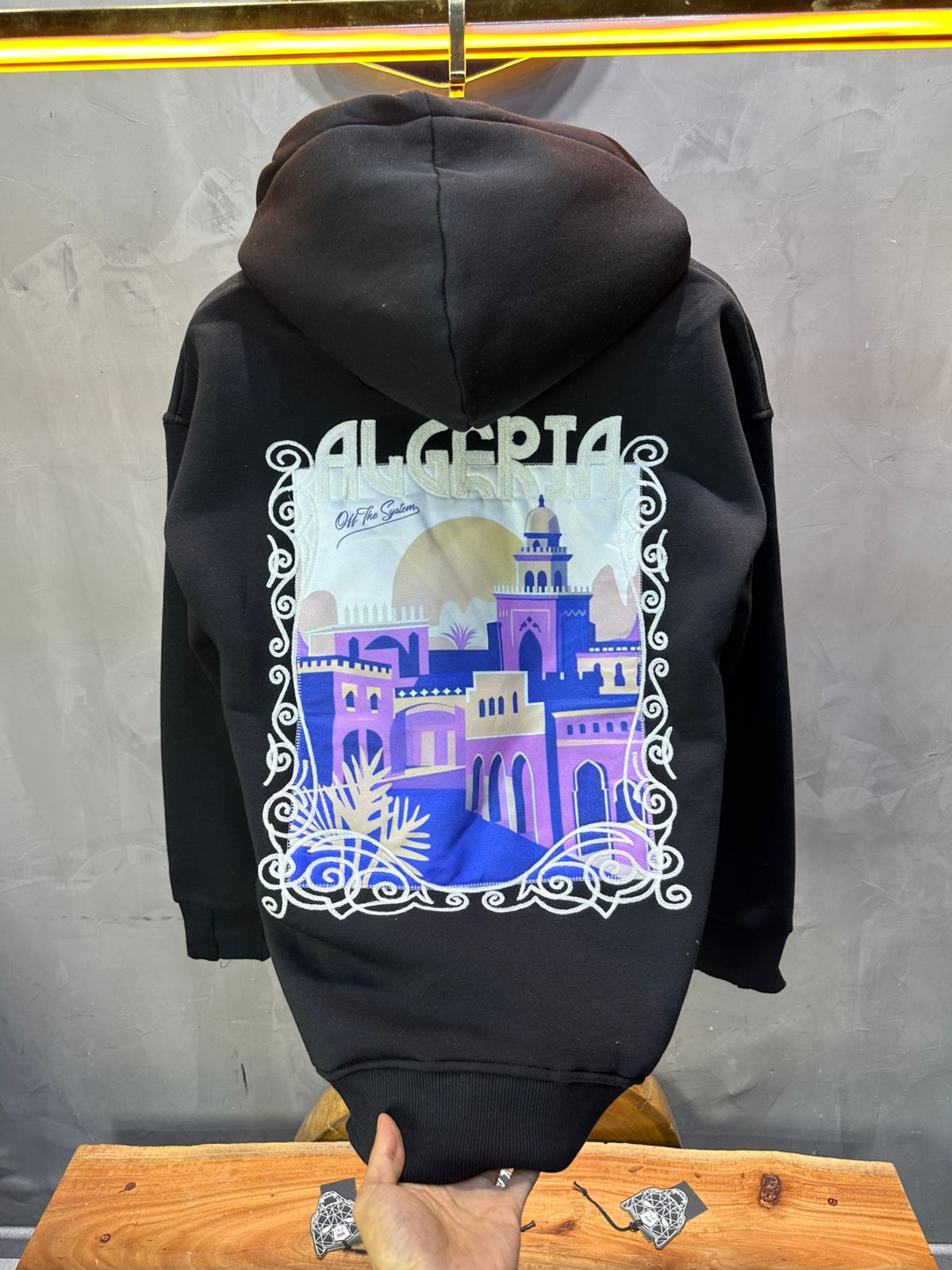 HOODIE NOIR ALGERIA 7858 - ZG PREMIUM