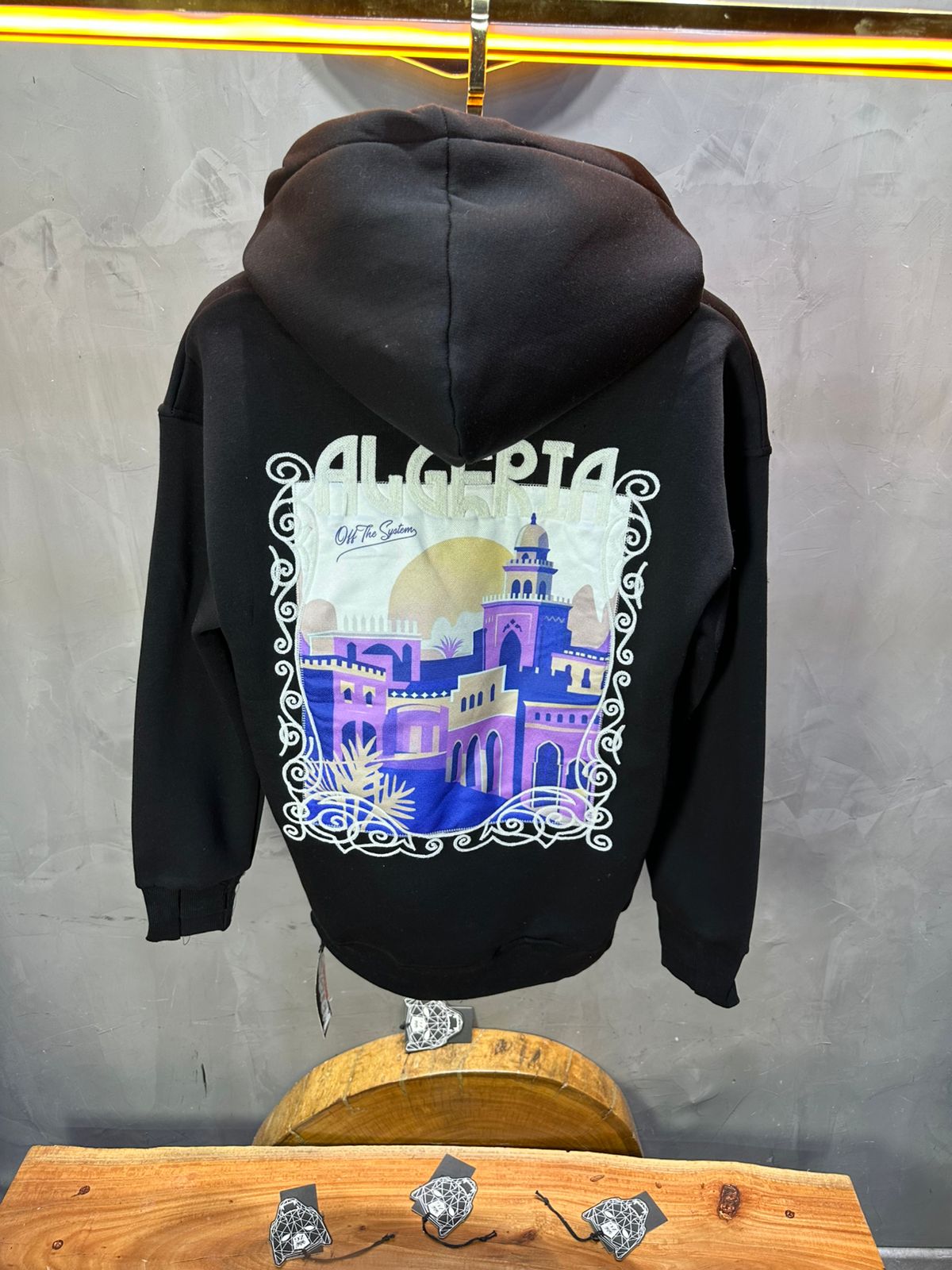 HOODIE NOIR ALGERIA 7858 - ZG PREMIUM