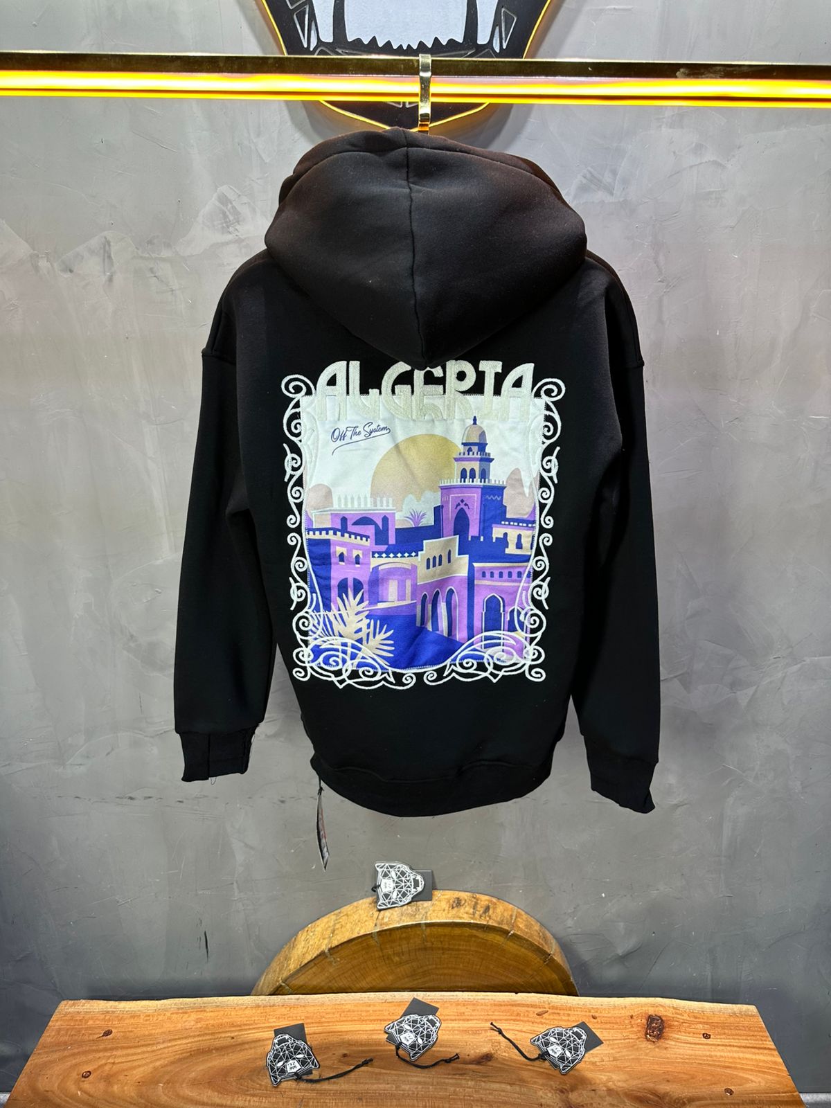 HOODIE NOIR ALGERIA 7858 - ZG PREMIUM