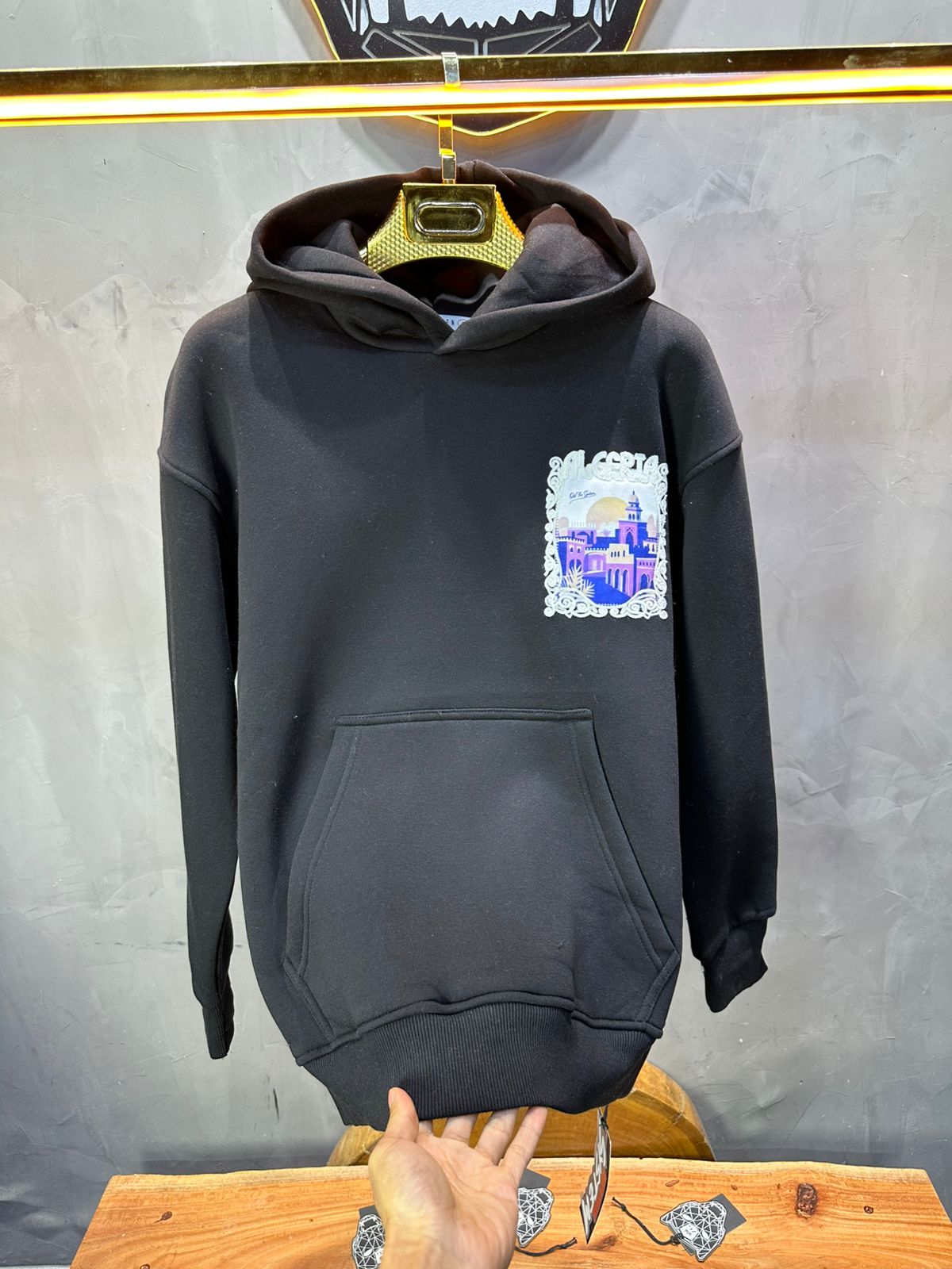 HOODIE NOIR ALGERIA 7858 - ZG PREMIUM