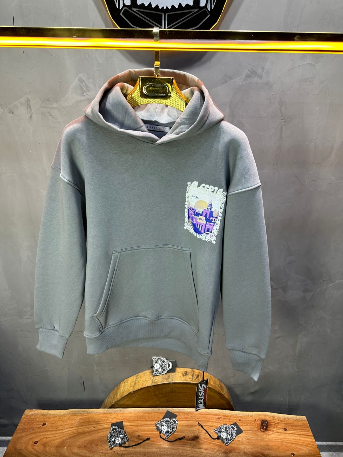 HOODIE GRIS ALGERIA 7858 - ZG PREMIUM