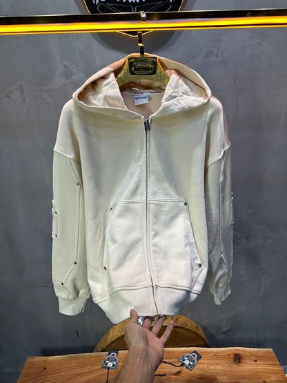 HOODIE BEIGE ZIP 5190 - ZG PREMIUM