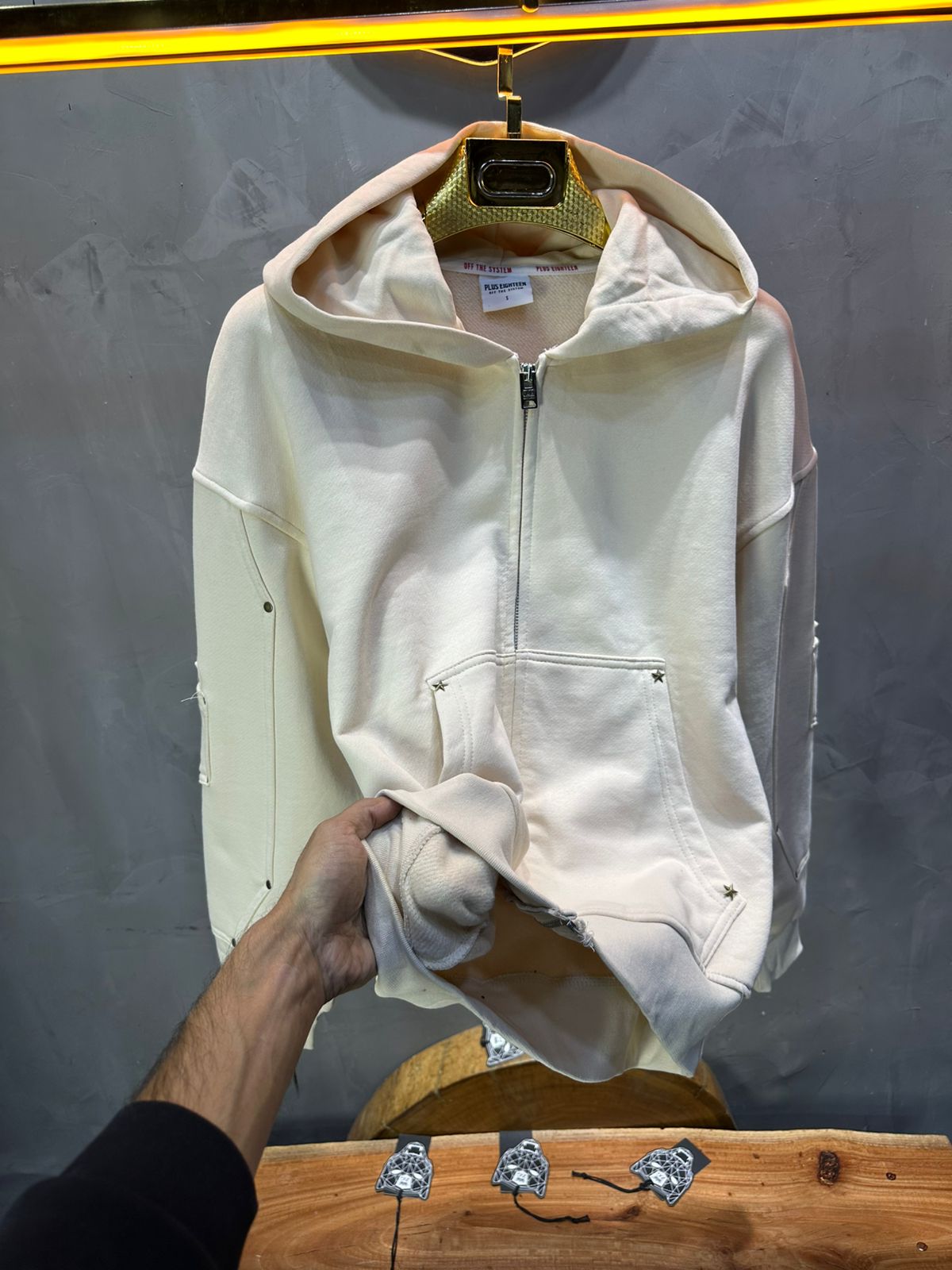 HOODIE BEIGE ZIP 5190 - ZG PREMIUM