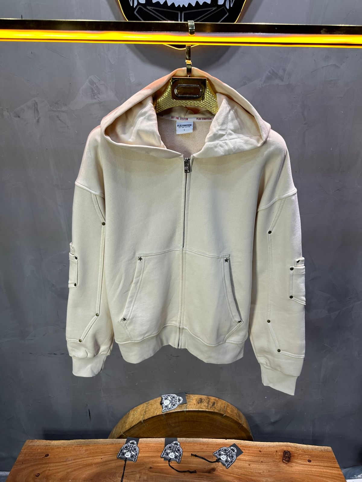 HOODIE BEIGE ZIP 5190 - ZG PREMIUM