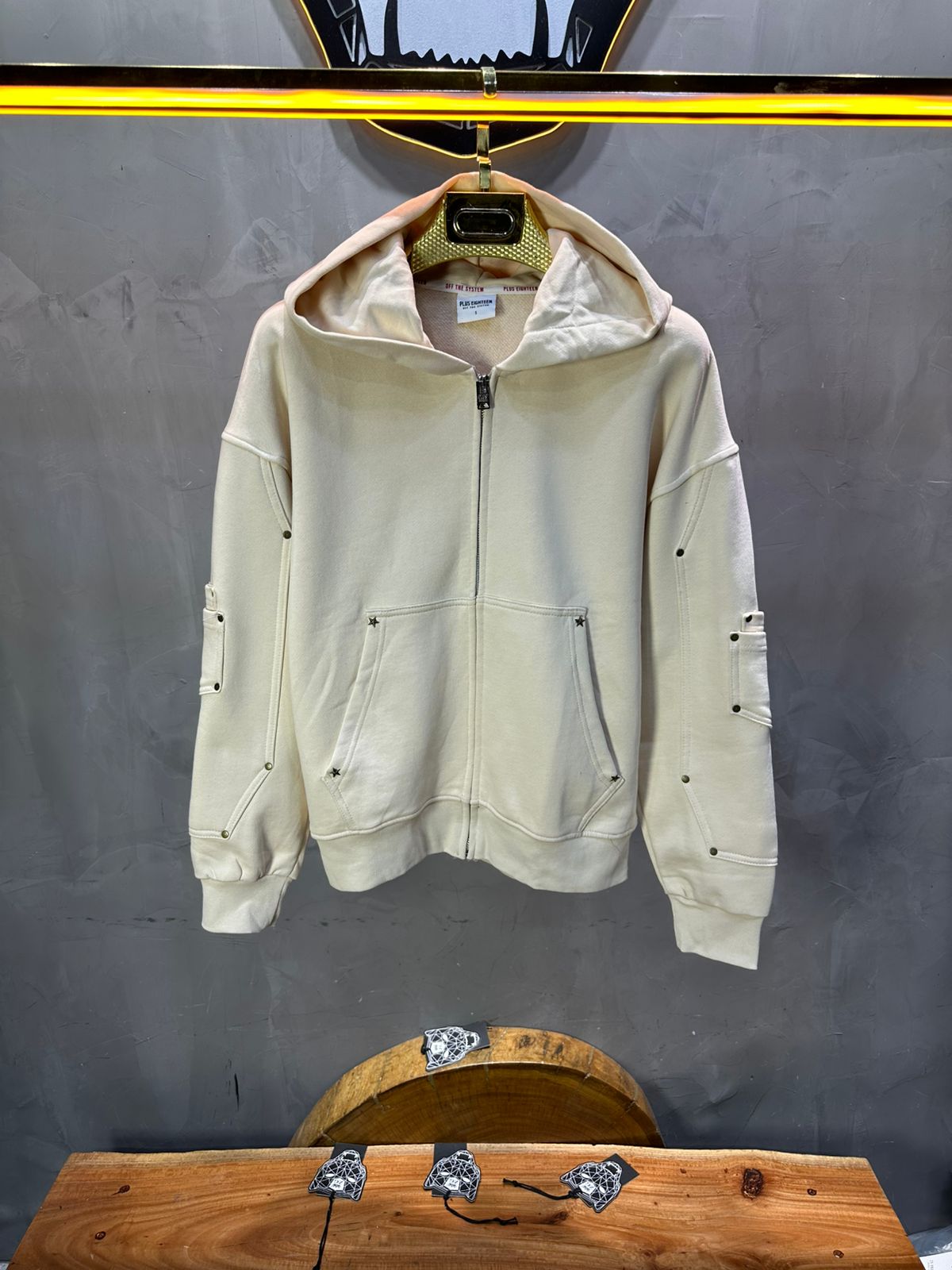 HOODIE BEIGE ZIP 5190 - ZG PREMIUM
