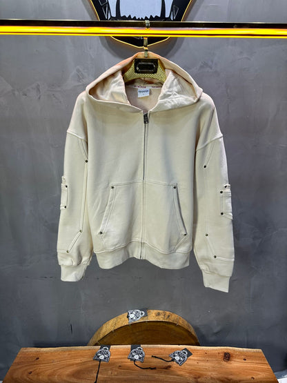 HOODIE BEIGE ZIP 5190 - ZG PREMIUM