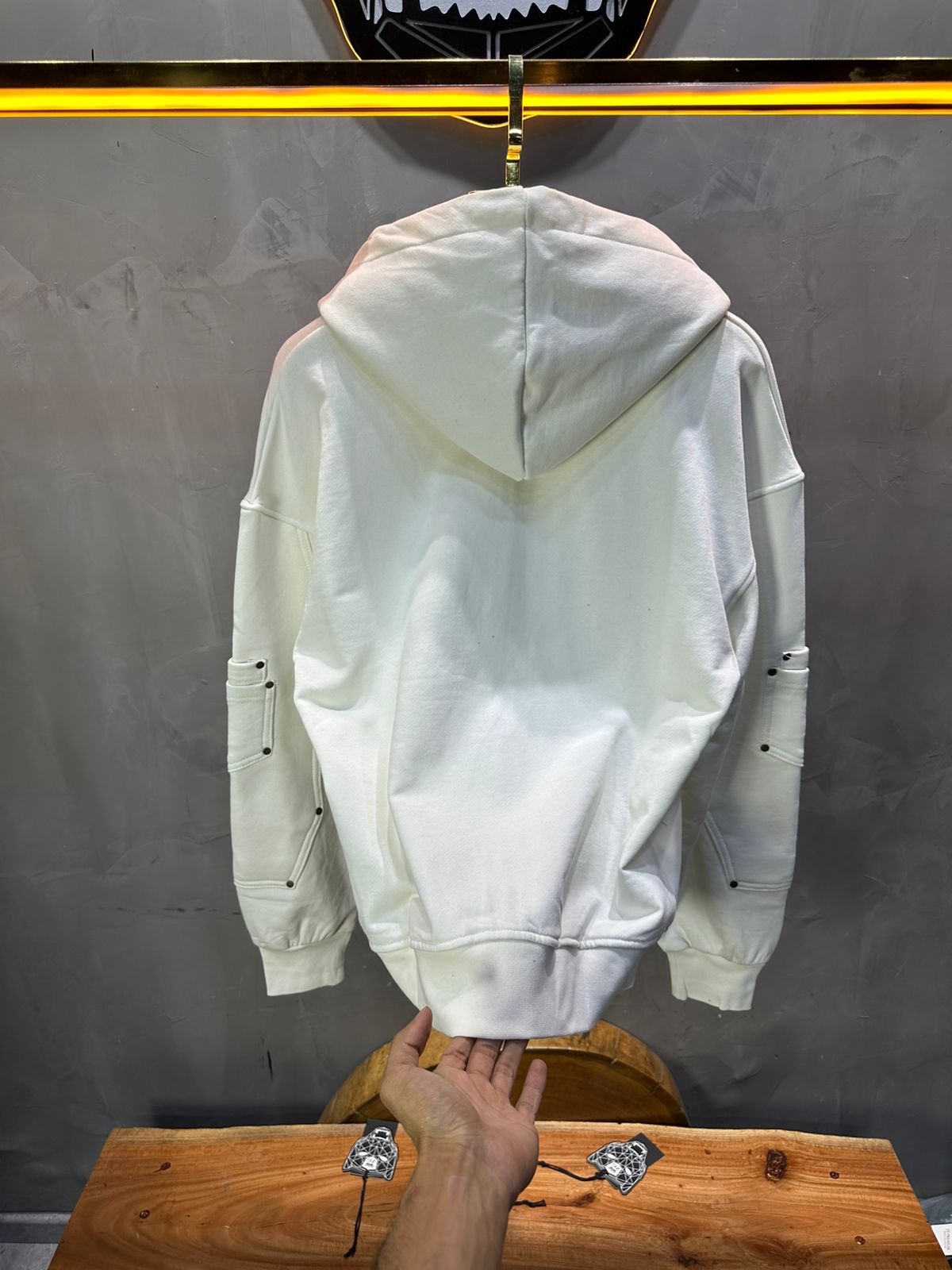 HOODIE BLANC ZIP 5190 - ZG PREMIUM