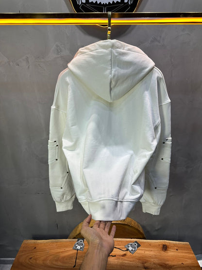 HOODIE BLANC ZIP 5190 - ZG PREMIUM
