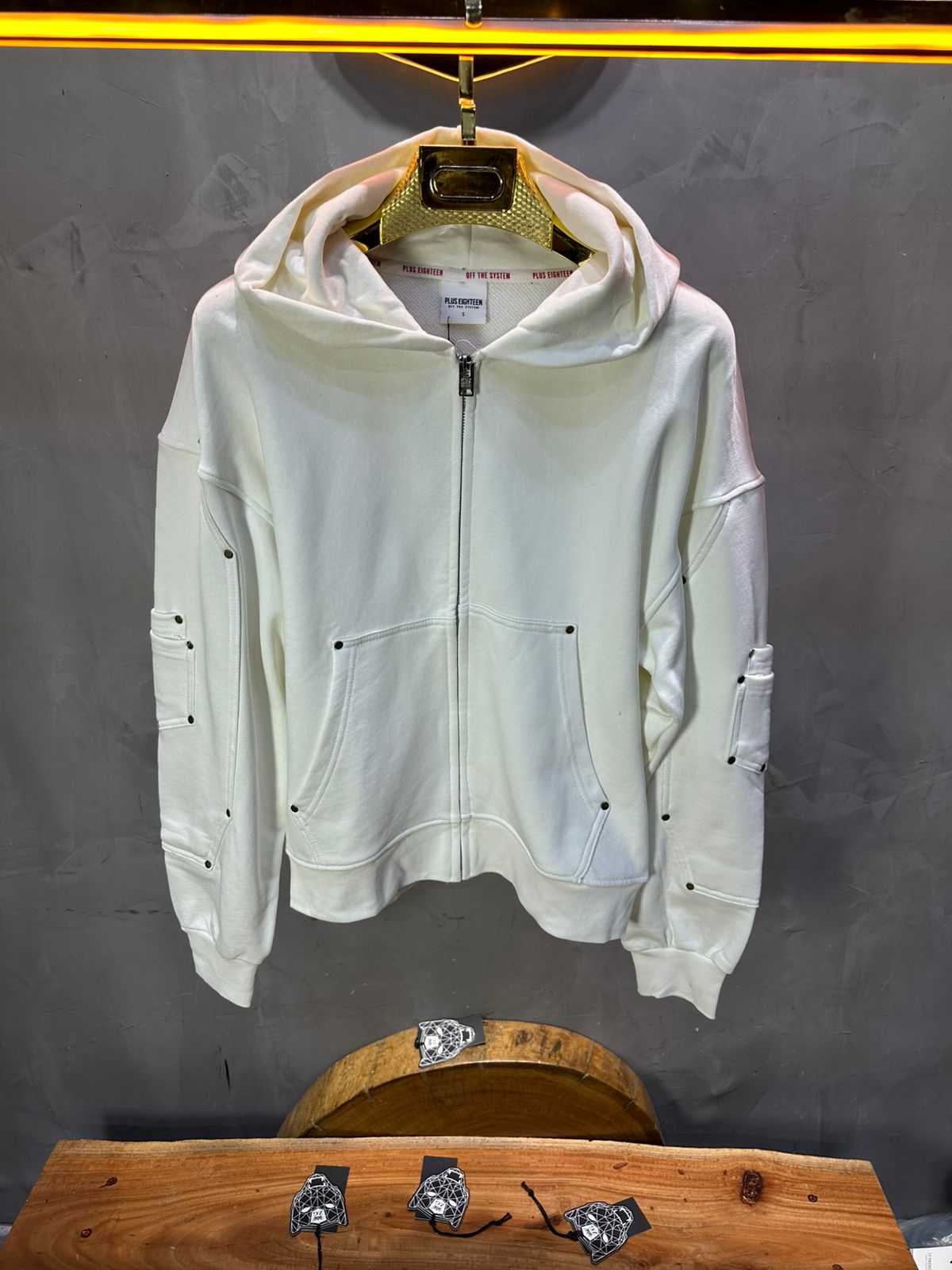 HOODIE BLANC ZIP 5190 - ZG PREMIUM