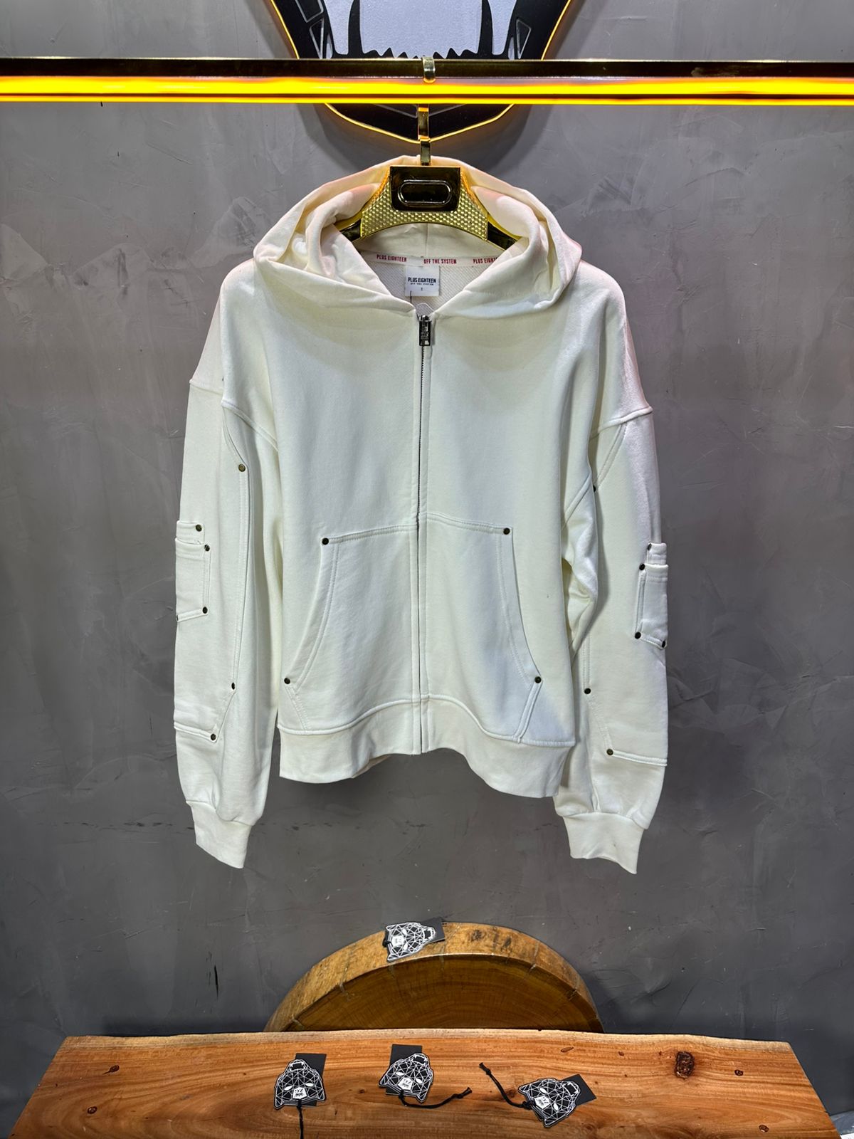 HOODIE BLANC ZIP 5190 - ZG PREMIUM