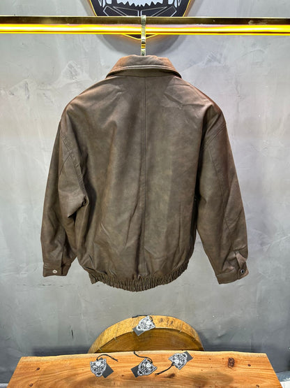 BOMBER CUIR KAKI CLASSIQUE 122