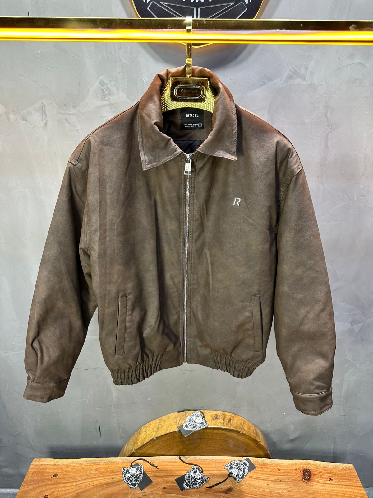 BOMBER CUIR KAKI CLASSIQUE 122