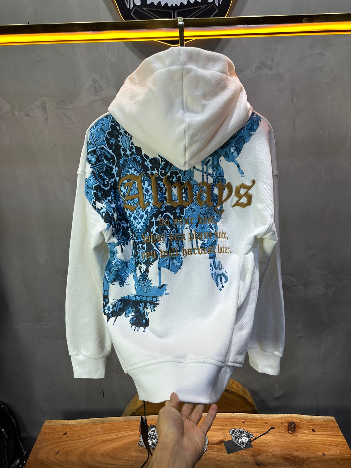 SWEAT CAPUCH BLANC ALWAYS 7528 - ZG PREMIUM