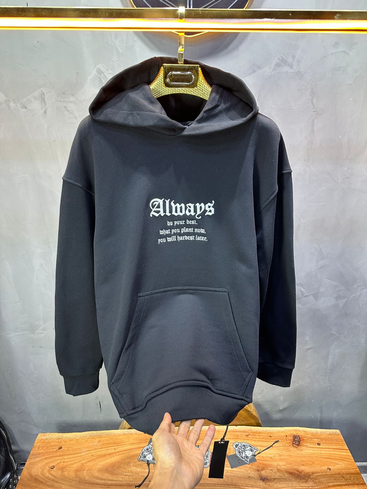 SWEAT CAPUCH NOIR ALWAYS 7528 - ZG PREMIUM