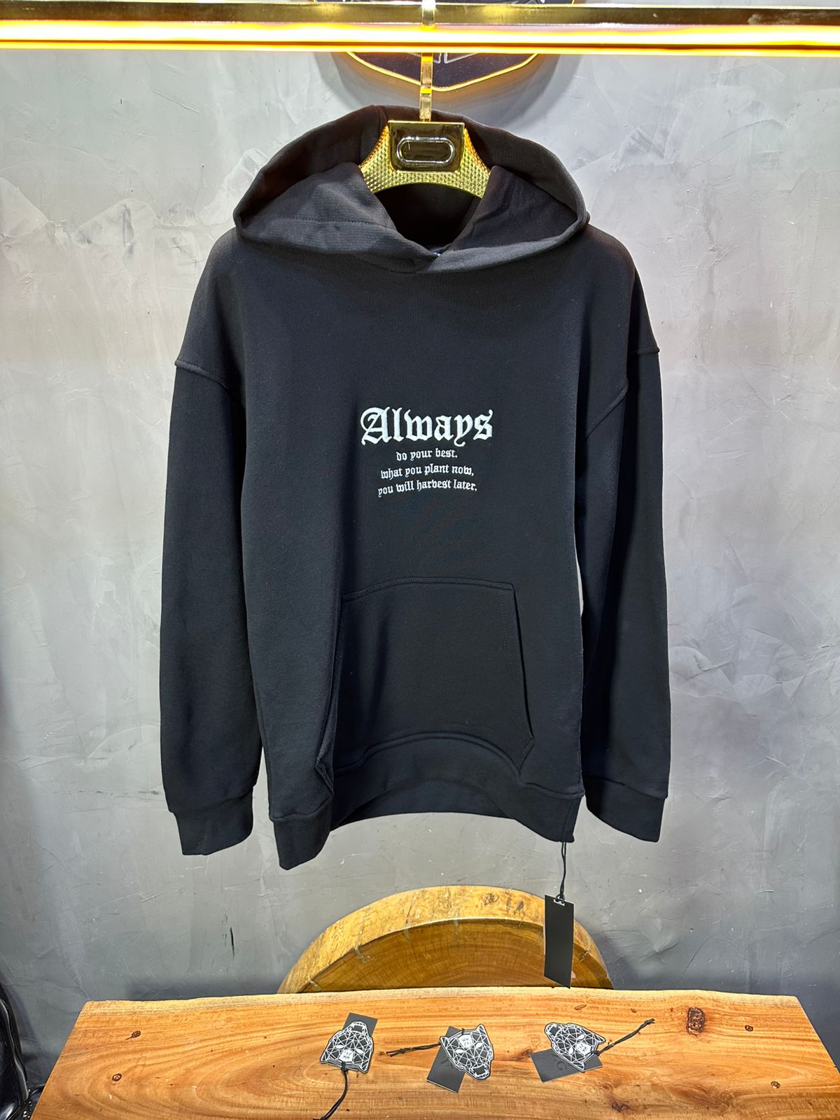 SWEAT CAPUCH NOIR ALWAYS 7528 - ZG PREMIUM