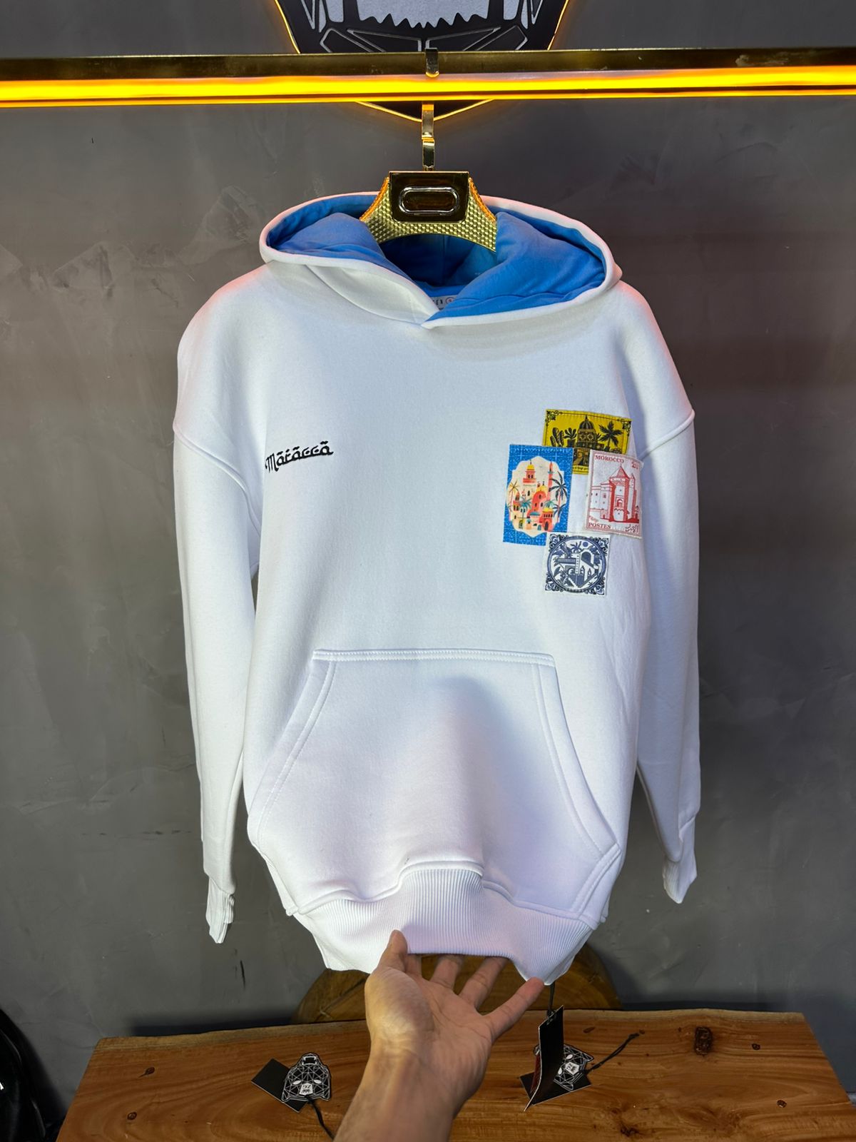 SWEAT A CAPUCH BLANC 7853 - ZG PREMIUM