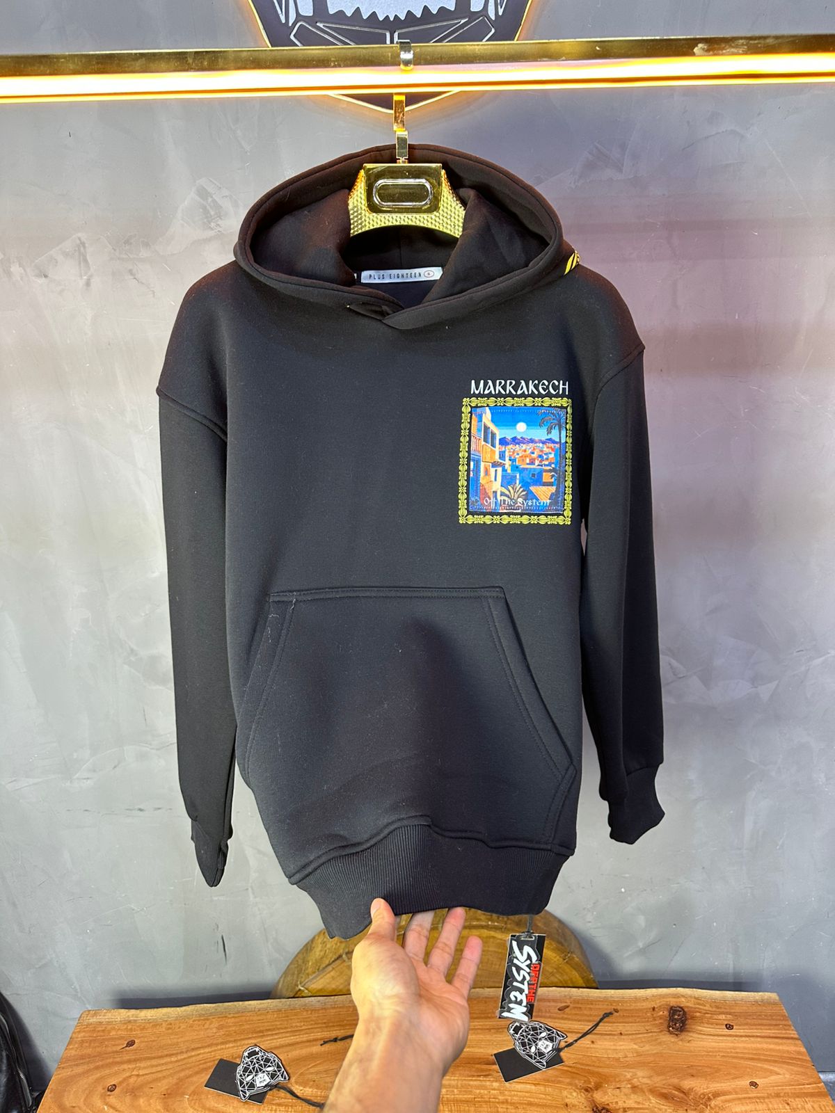 SWEAT A CAPUCH NOIR 7856 - ZG PREMIUM