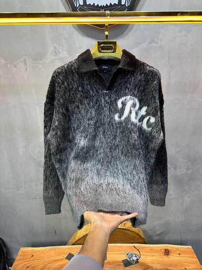POLO TRICOT NOIR GRIS 6001 - ZG PREMIUM