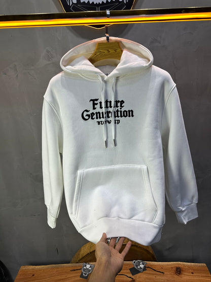 Hoodie régular size Blanc "Cadre Baroque" - ZG PREMIUM