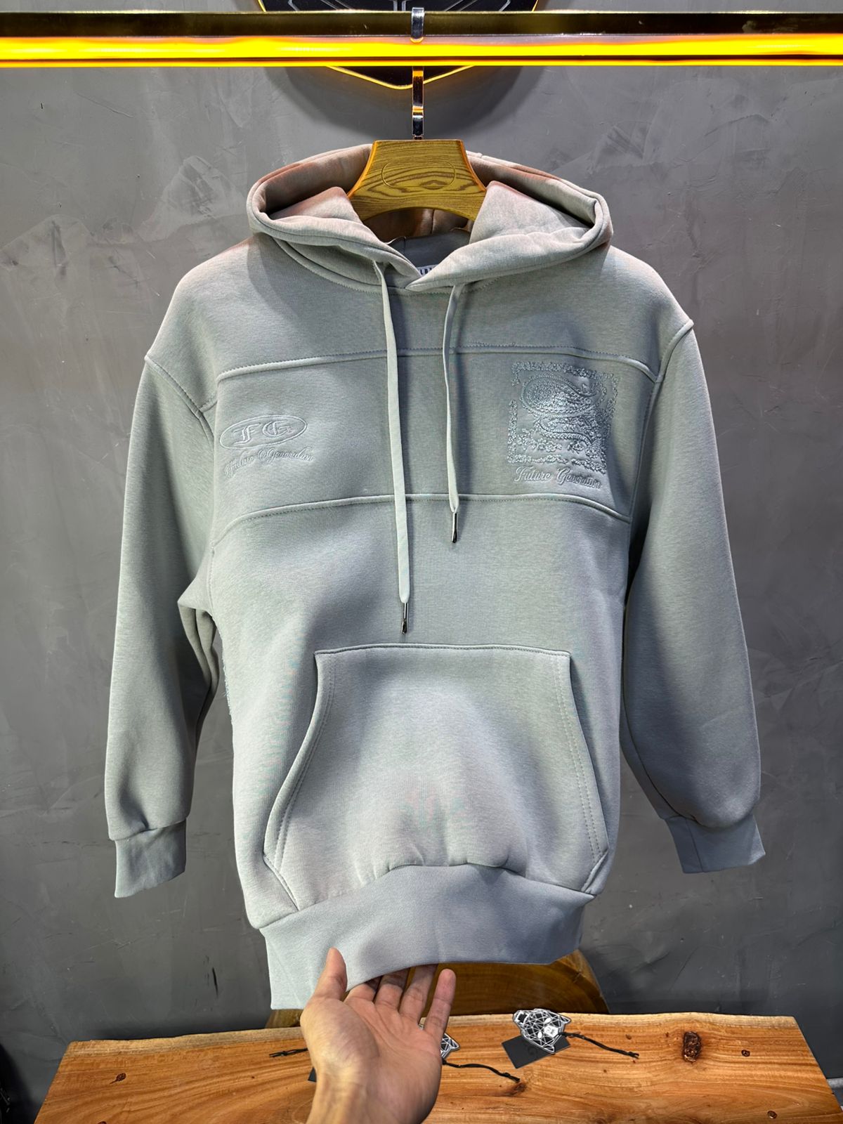 Hoodie régular size gris "Future Generation" - ZG PREMIUM
