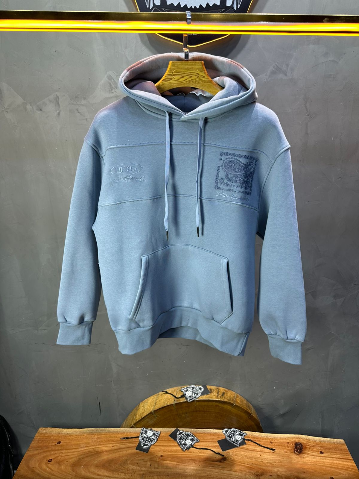 Hoodie régular size blue "Future Generation" - ZG PREMIUM