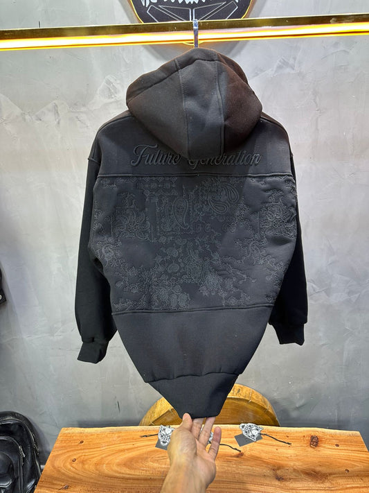 Hoodie régular size noire "Future Generation" - ZG PREMIUM