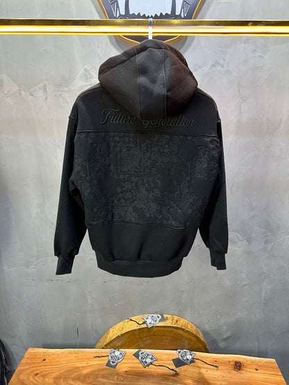 Hoodie régular size noire "Future Generation" - ZG PREMIUM