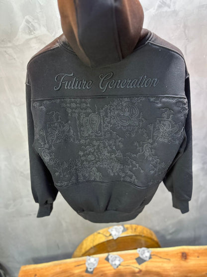Hoodie régular size noire "Future Generation" - ZG PREMIUM