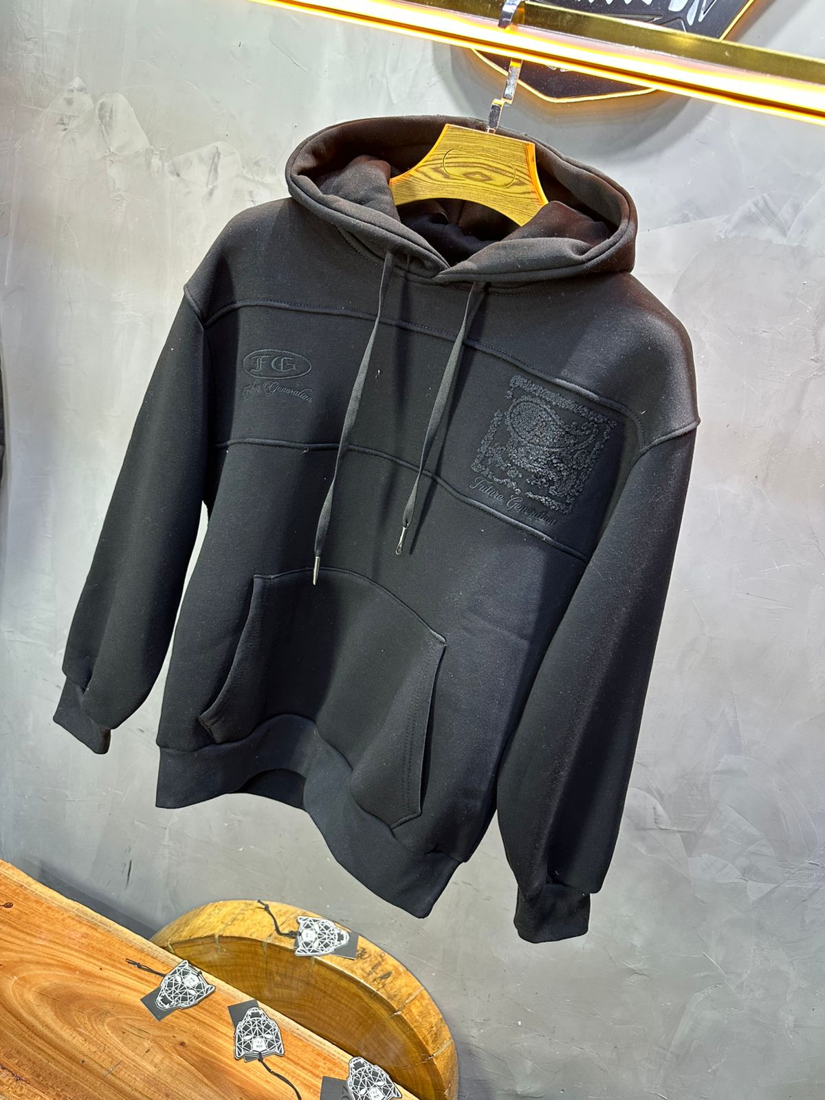 Hoodie régular size noire "Future Generation" - ZG PREMIUM