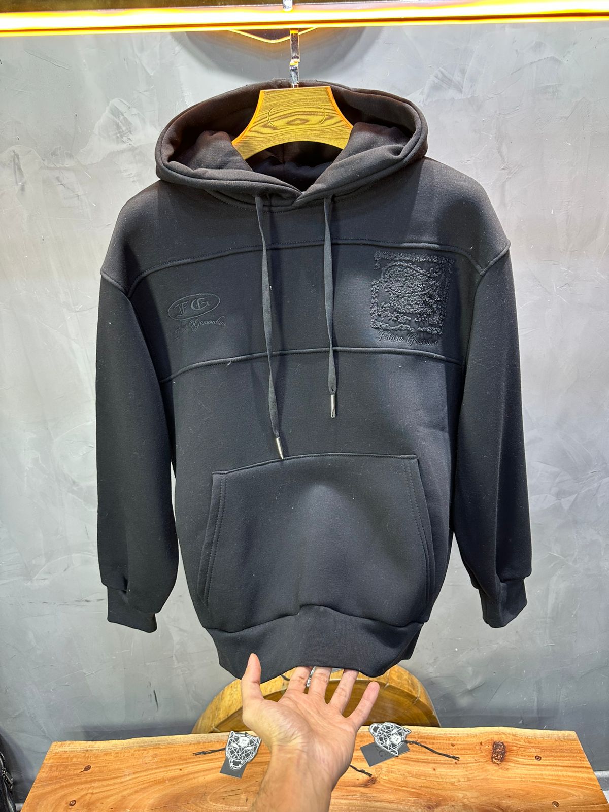 Hoodie régular size noire "Future Generation" - ZG PREMIUM