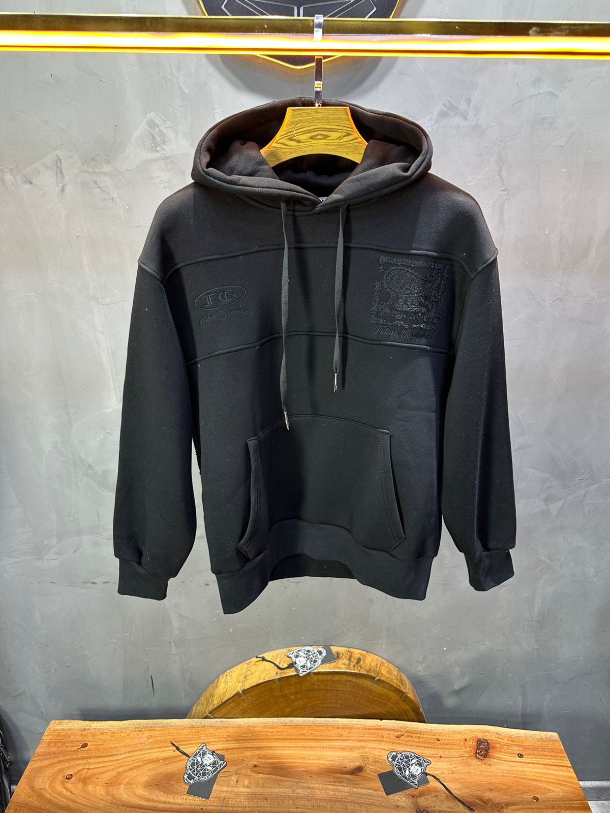 Hoodie régular size noire "Future Generation" - ZG PREMIUM