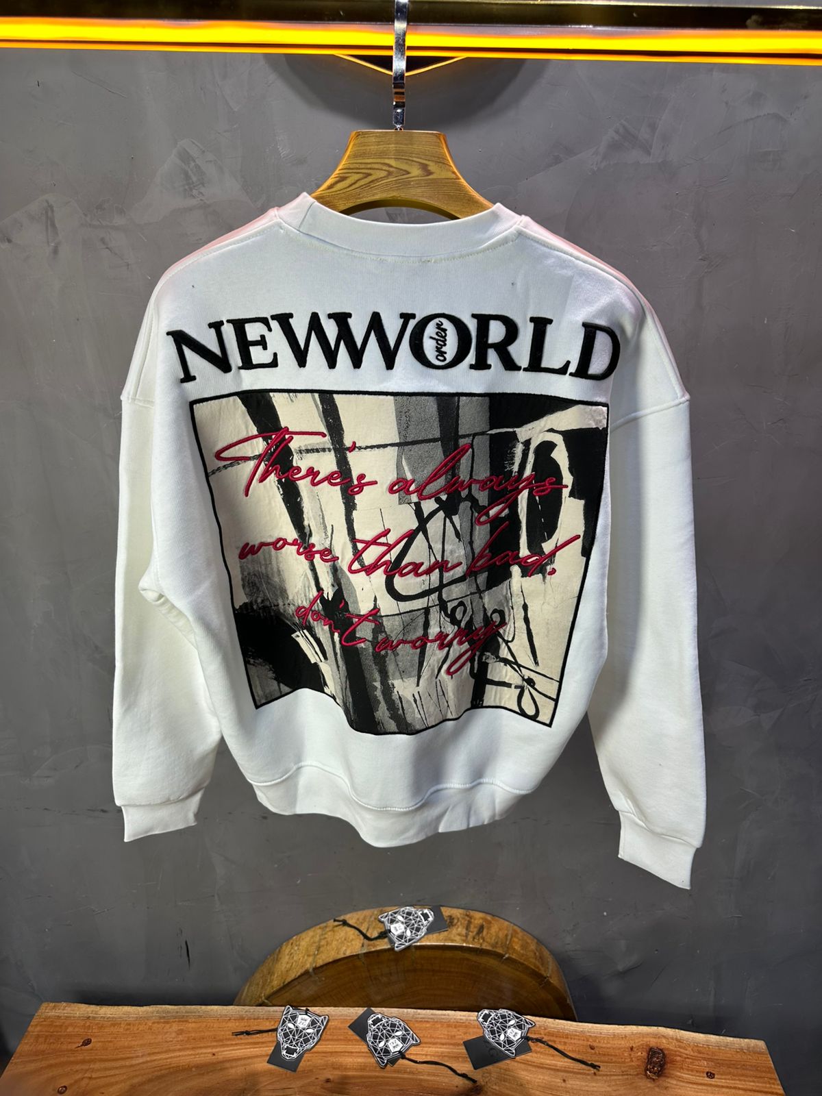 Sweat-shirt Blanc "NEWWORLD" - ZG PREMIUM