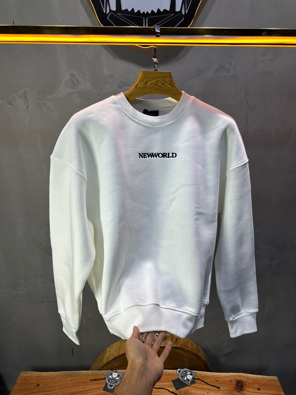 Sweat-shirt Blanc "NEWWORLD" - ZG PREMIUM