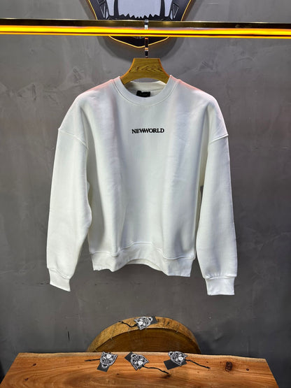 Sweat-shirt Blanc "NEWWORLD" - ZG PREMIUM